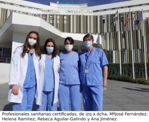 Sanitarias certificadas, de izq a dcha, MªJosé Fdez; Helena Ramírez; Rebeca Aguilar-Galindo; Ana Jiménez
